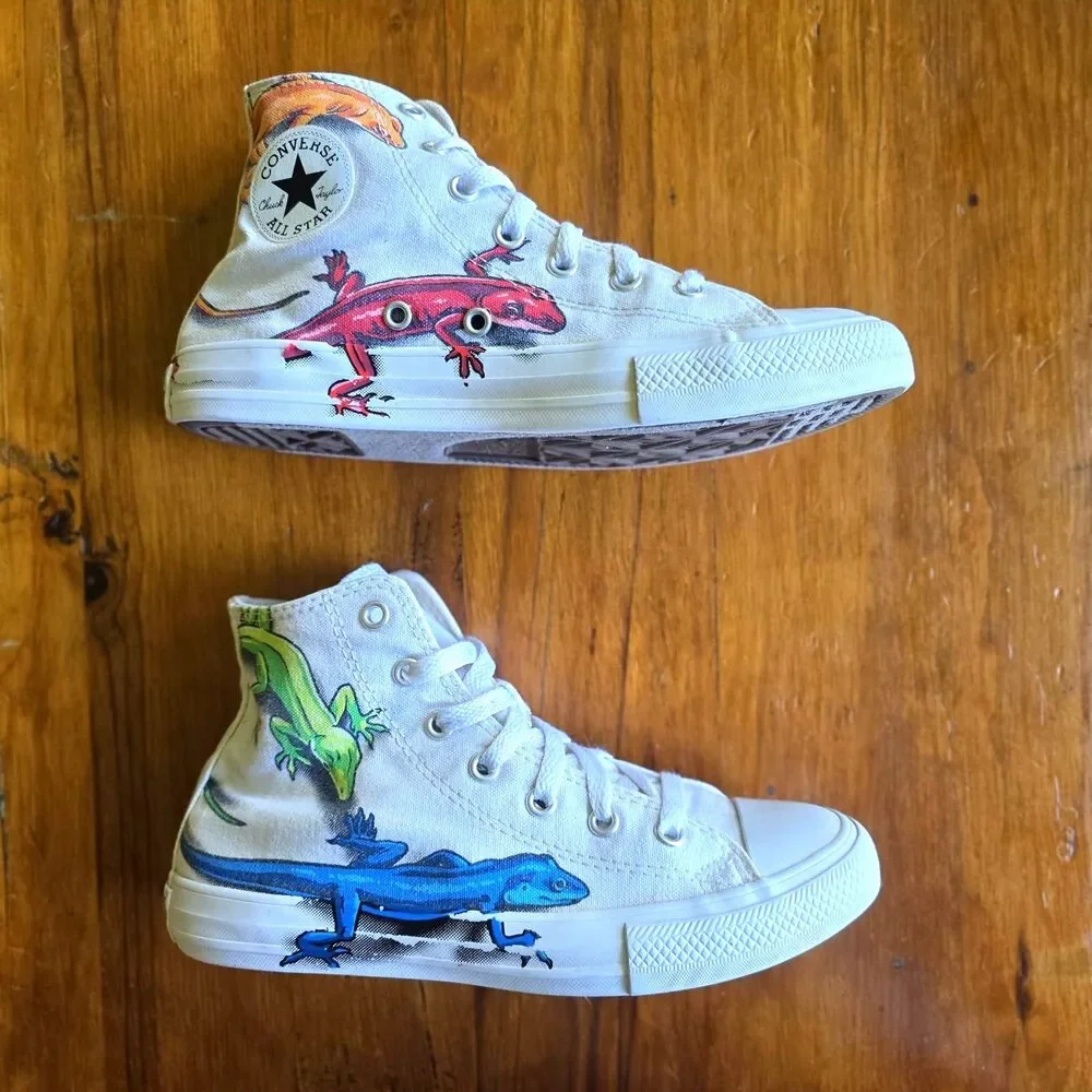 Converse Chuck Taylor All Star Hi Top Lizard Gecko Sneaker Big Kids Size 3